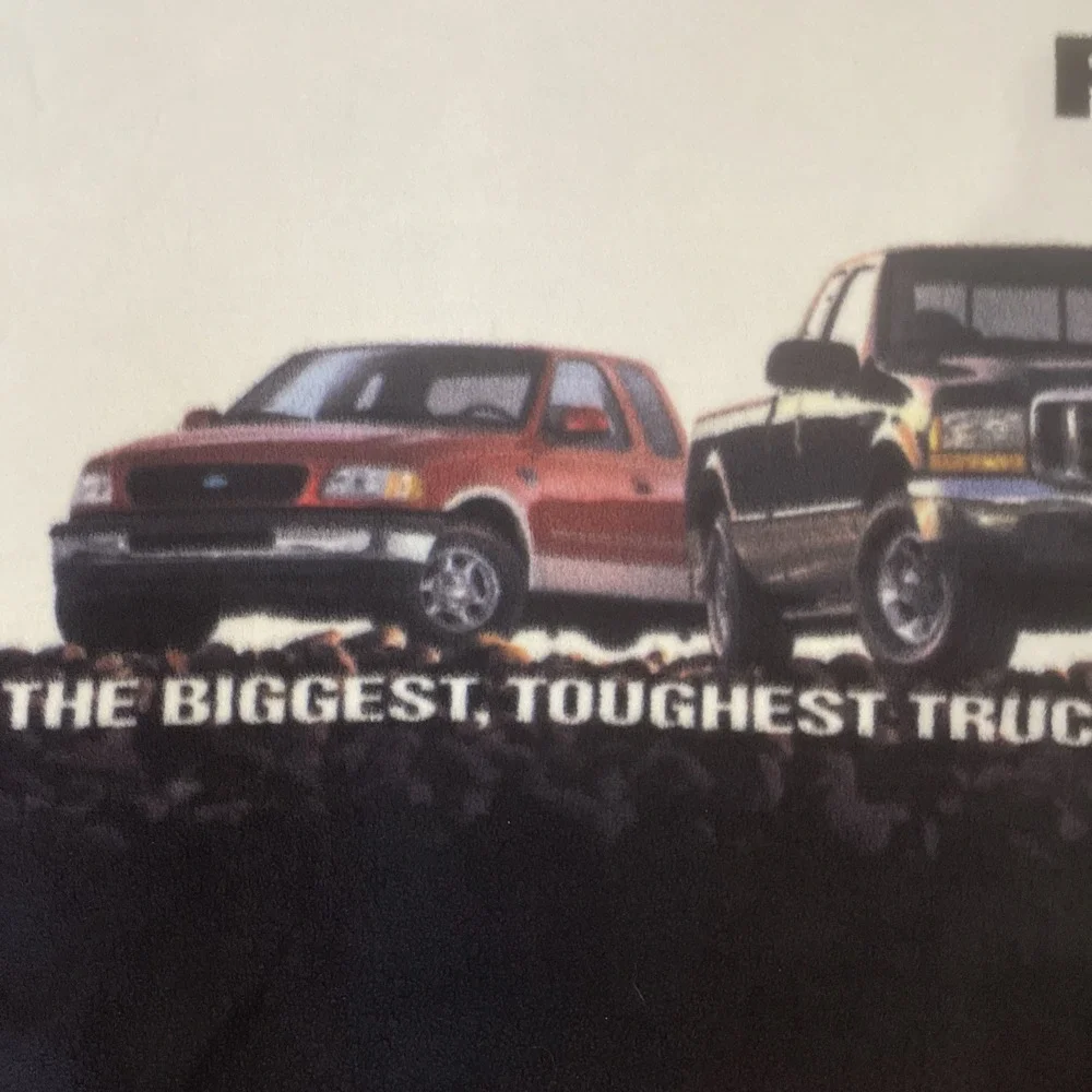 Vintage Built Ford Tough F-Series Blanket Throw Trucks Advertising 100% Fleece